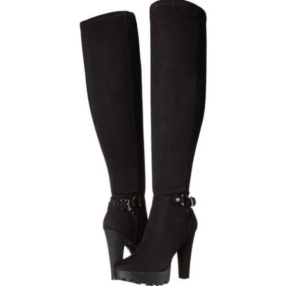 NWOB GUESS Cilantro 2 Over The Knee Platform Boot Size 6M - Picture 1 of 10